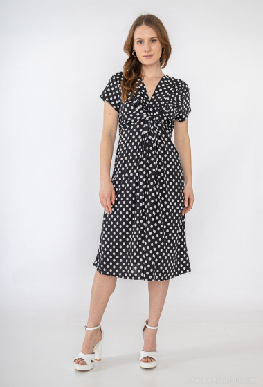 Wholesaler Esperance - Printed midi dress with twisted knot