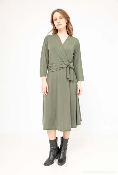 Wholesaler Esperance - Plain mid-length wrap dress
