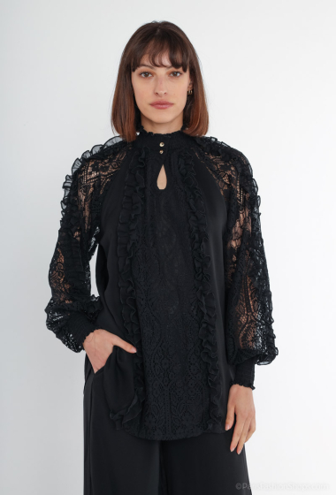 Wholesaler ESPRIT JESSICA - Mixed fabric and lace blouse