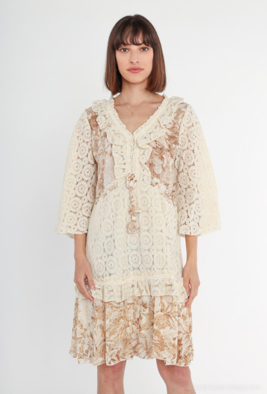 Wholesaler ESPRIT JESSICA - Short bohemian style lace dress