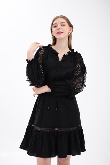 Großhändler ESPRIT JESSICA - Kleid im Bohemian-Stil mit Rundhalsausschnitt