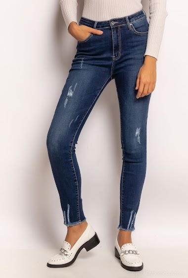 Wholesaler Estee Brown - Worn-out skinny jeans with raw edges