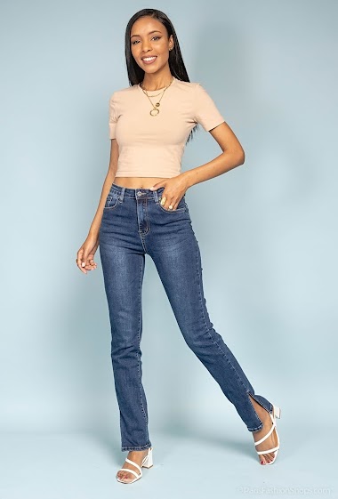 Wholesaler Estee Brown - Straight jeans with slit