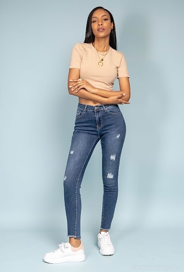 Grossiste Estee Brown - Jeans skinny déchiré