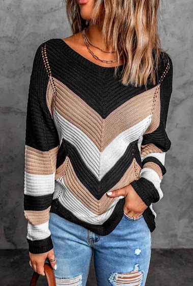 Großhändler Estee Brown - Pullover mit Colorblock-Lurex-Streifen