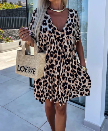 Mayorista Estee Brown - Vestido largo estampado leopardo