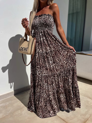 Wholesaler Estee Brown - Long leopard print dress