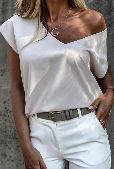 Wholesaler Estee Brown - V-neck T-shirt top, short sleeve