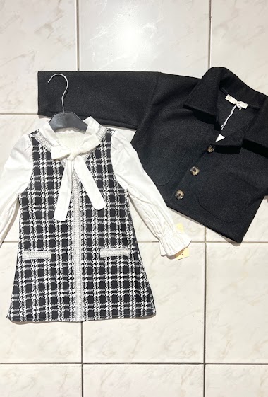 Wholesaler Esther Casual - Houndstooth dress and short coat set