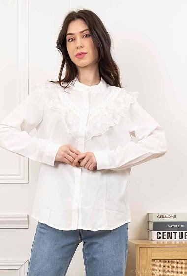 Wholesaler Esther.H Paris - Shirt with ruffles in lace