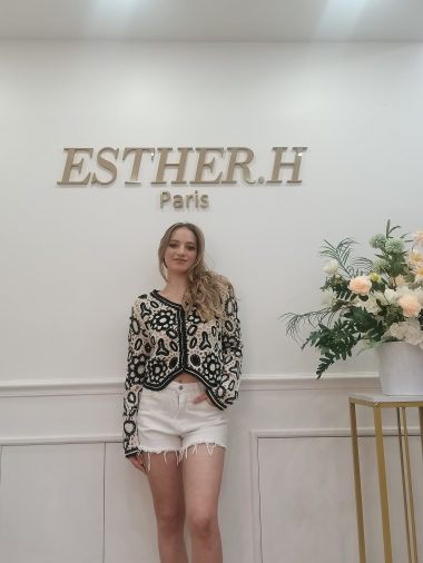 Grossiste Esther.H Paris - Gilet Crochet fantaisie
