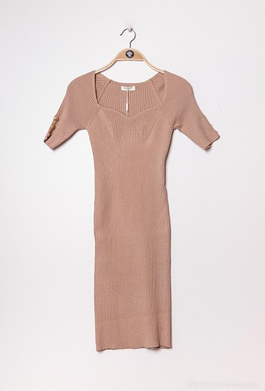 Großhändler Esther.H Paris - Knit Bodycon dress with gold buttons