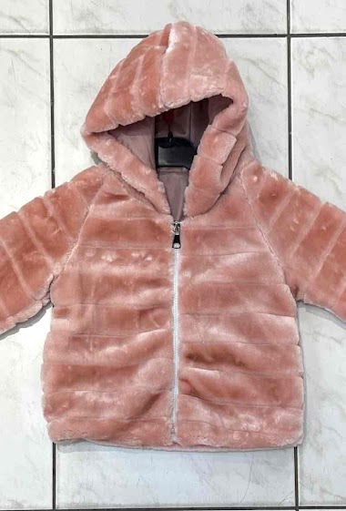 Fur coat with zip