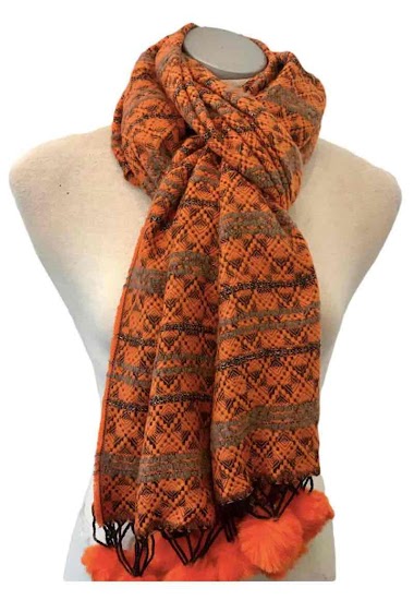 Großhändler LINETA - Bright pompom scarf
