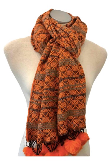 Wholesaler LINETA - Bright pompom scarf
