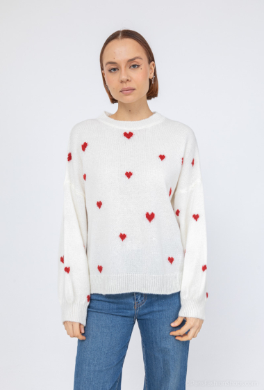 Wholesaler FASHION C&Z - Sweater with 'hearts' pattern