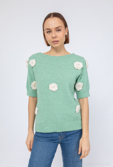 Wholesaler FASHION C&Z - Knitted sweater with flower