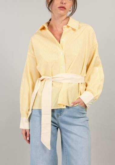 Wholesaler MAXMILA PARIS - Striped shirt with tie belt - CALINE