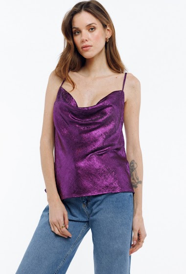 Satin tank top made in France