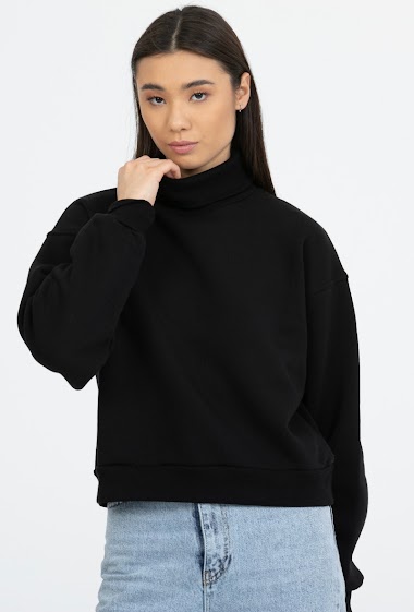 Rolled-collar sweatshirt