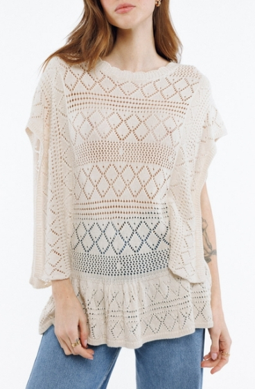 Grossiste MAXMILA PARIS - Top en tricot style crochet - PANAJ