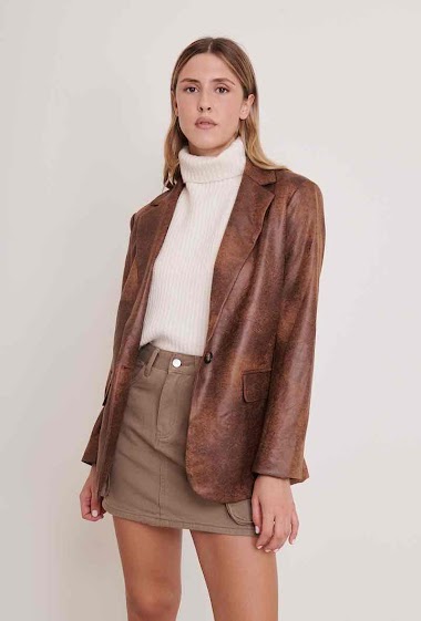Wholesaler Feelkoo - Faux leather blazer