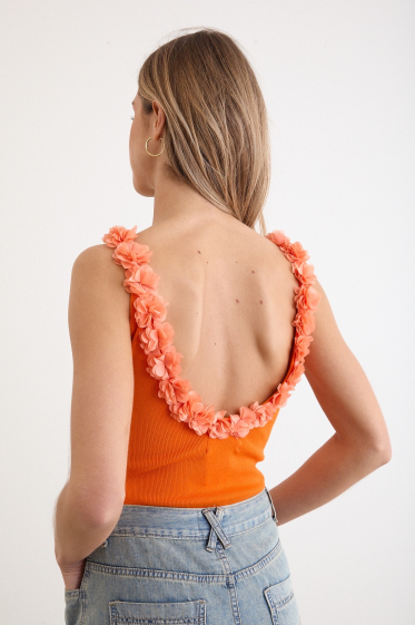 Wholesaler Feelkoo - Backless bodysuit with flowers