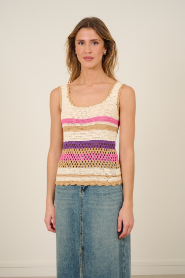 Wholesaler Feelkoo - Striped crochet tank top
