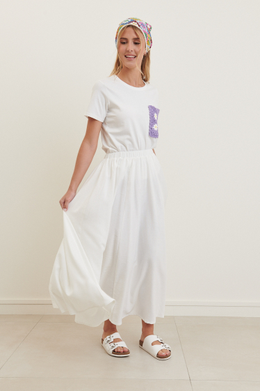 Wholesaler Feelkoo - Long linen blend skirt