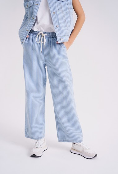 Grossiste Feelkoo - Pantalon rayé en jean