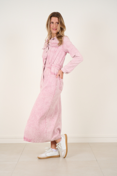 Wholesaler Feelkoo - Pink washed denim dress