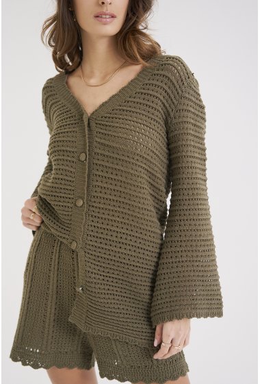 Wholesaler Feelkoo - Openwork knit tunic