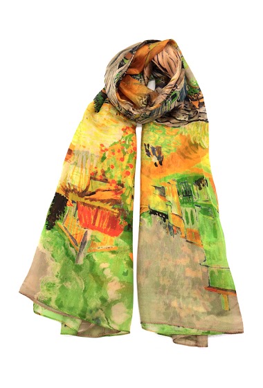 Wholesaler Feelmoon - SILK STOLE WITH PAINTING OF ROOM