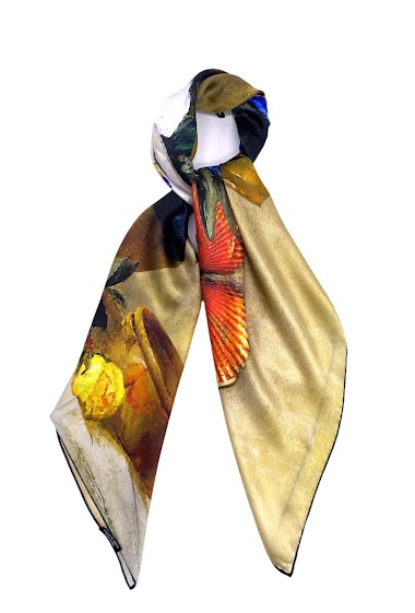 Wholesaler Feelmoon - Square silk stole with painting print