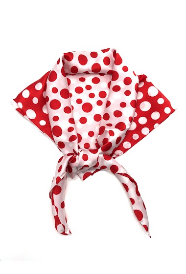 Wholesaler Feelmoon - SILK SQUARE STOLE PRINTED WITH BICOLOR POLKA DOTS