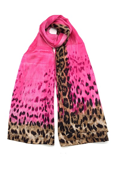 Wholesaler Feelmoon - SILK STOLE WITH ANIMAL PRINTS ON BOTH ENDS