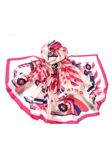 Wholesaler Feelmoon - SILK STOLE WITH FLORAL GRAPHIC PRINT