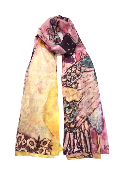Großhändler Feelmoon - SILK STOLE PRINTED WITH A PAINTING OF 2 LADIES