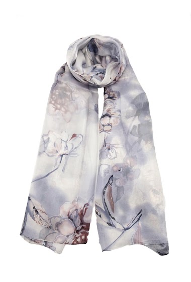 Großhändler Feelmoon - SILK STOLE PRINTED IN PALE TONE COLOR AND FLOWERS