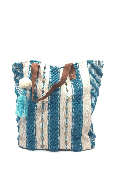 Großhändler Feelmoon - LARGE BAG WITH WEAVED THREAD AND LEATHER HANDLES