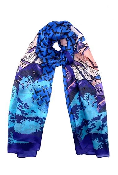 Wholesaler Feelmoon - Long printed and patterned silk scarf