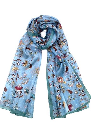 Mayorista Feelmoon - Long silk scarf with floral print