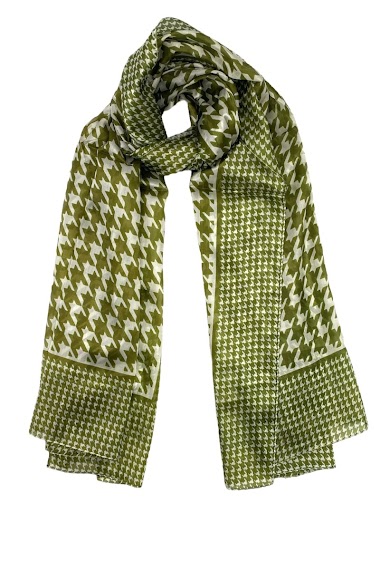 Mayorista Feelmoon - Long silk scarf with houndstooth pattern