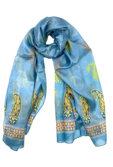 Wholesaler Feelmoon - Long patterned silk scarf