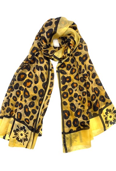 Grossiste Feelmoon - Longue écharpe en soie décorée d'un motif animalier