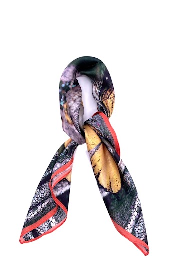 Wholesaler Feelmoon - Little square silk stole with butterfly print