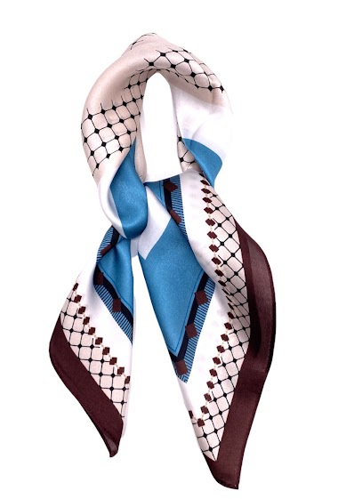 Grossiste Feelmoon - Petite étole carrée en soie à motif géométrique