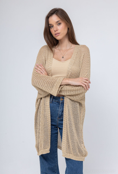 Wholesaler FEELOOK - Long crochet vest in lurex