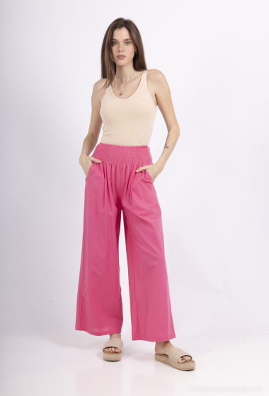 Grossiste FEELOOK - Pantalon coupe large taille haute