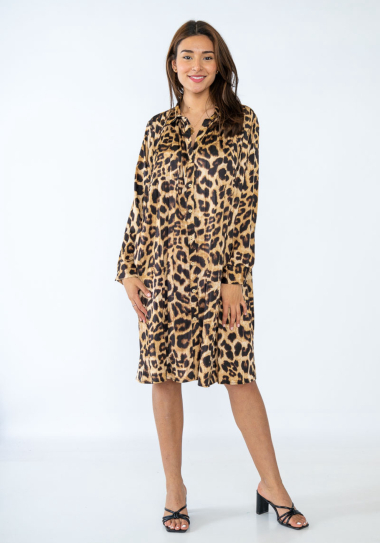 Wholesaler FEELOOK - Leopard shirt dress